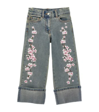 MONNALISA EMBROIDERED STRAIGHT JEANS