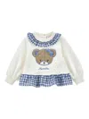 Monnalisa Embroidered Sweatshirt In White