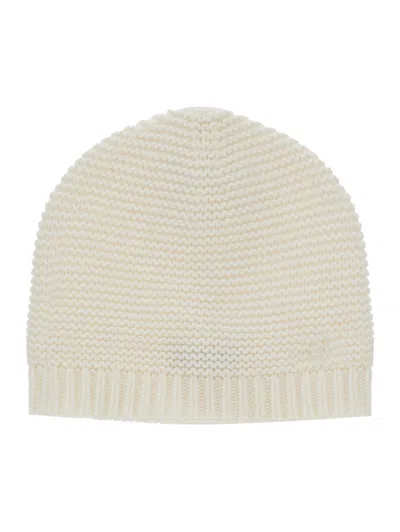 Monnalisa Kids'   Extra-fine Merino Wool Hat In Cream