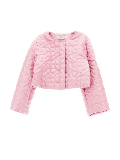 Monnalisa Kids'   Extra Light Quilted Jacket In Petal Pink