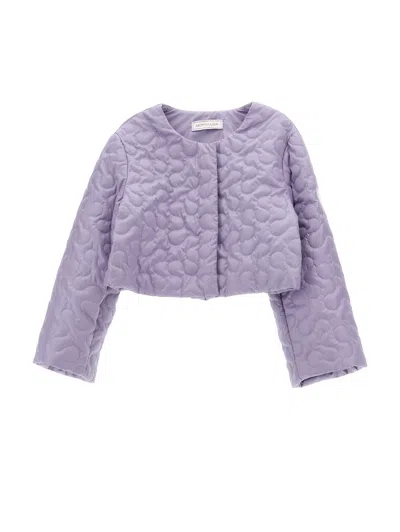Monnalisa Kids'   Extra Light Quilted Jacket In Wisteria