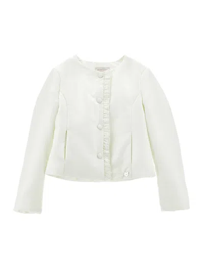 Monnalisa Kids' Extraleichte Kurzjacke In Creme