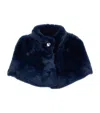 Monnalisa Fur Jacket In Navy