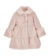 Monnalisa Soft Plush Coat In Purple