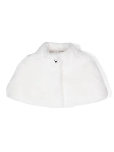 Monnalisa Kids' Faux-fur Short Cape In White