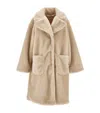 Monnalisa Teddy Coat Buttons In Nude
