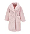 Monnalisa Teddy Coat Buttons In Pink