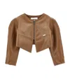 Monnalisa Faux Leather Cropped Jacket