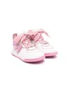Monnalisa Faux-leather High-top Sneakers In Pink