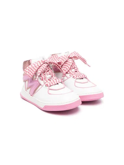 Monnalisa Kids' Faux-leather High-top Sneakers In Pink