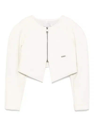 Monnalisa Kids' Faux-leather Jacket In White