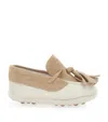 Monnalisa Faux Leather Moccasins In Beige
