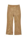 Monnalisa Faux Leather Trousers In Brown