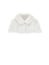 Monnalisa Faux Nutria Fur Plush Cape In Cream