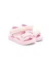 Monnalisa Faux-pearl Embellished Sandals In Pink