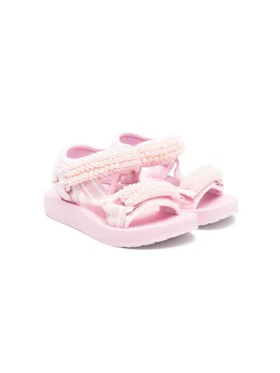 Monnalisa Kids' Faux-pearl Embellished Sandals In Pink