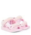 Monnalisa Faux-pearl Embellished Sandals In Pink