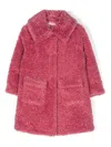 Monnalisa Faux-shearling Coat In Pink