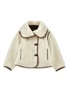 Monnalisa Plush Coat With Buttons In White