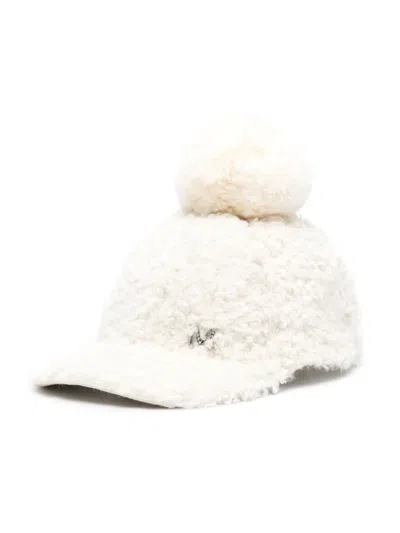 Monnalisa Kids' Faux-shearling Logo-plaque Cap In 中性色