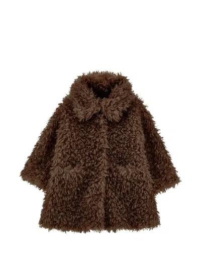 Monnalisa Kids' Faux-fur Jacket In Brown