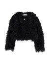 Monnalisa Feather-effect Bolero In Black