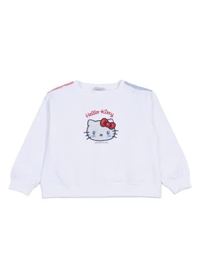 Monnalisa Felpa Con Fiochi Felpa St In White