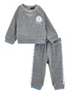 Monnalisa Ferris-wheel Velour Tracksuit In Gray