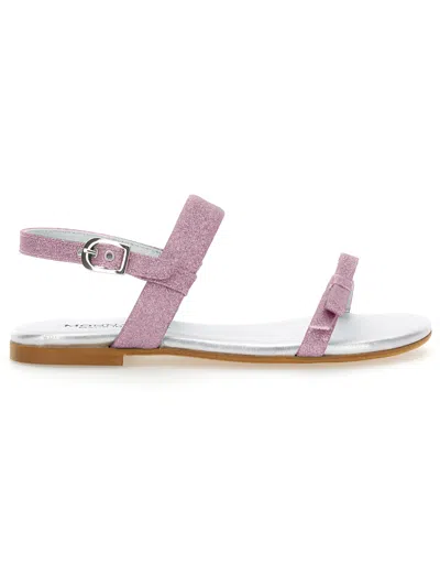 Monnalisa Kids'   Fine Glitter Sandals In Glitter Pink