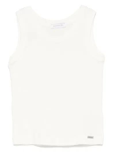 Monnalisa Kids' Fine-ribbed Tank Top In White
