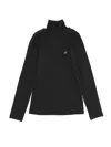 Monnalisa Ribbed Viscose Turtleneck In Black