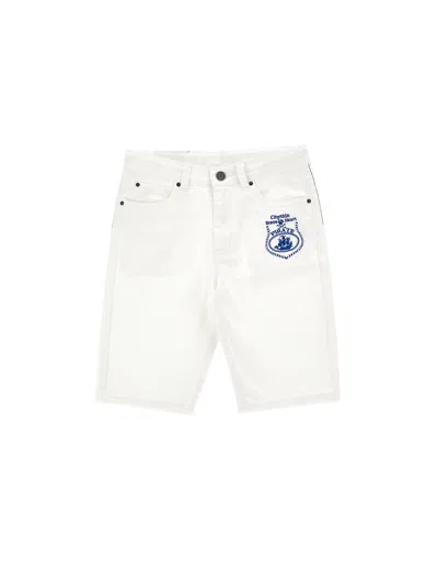 Monnalisa Kids'   Five-pocket Denim Bermuda Shorts In White