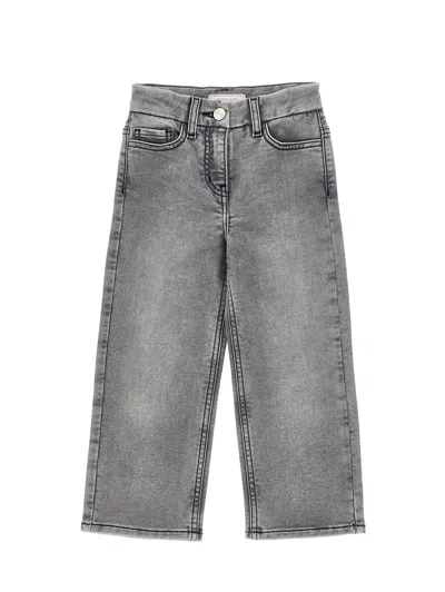 Monnalisa Babies'   Five-pocket Jeans With Rhinestones M In Blue