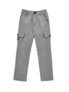 Monnalisa Flannel Trousers With Cargo Pockets In Grey