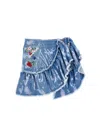Monnalisa Ausgestellter Jeans-minirock In Stone Bleach