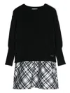 Monnalisa Flared Knitted Minidress In 黑色