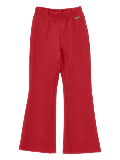 Monnalisa Kids' Flared Track Pants In Red