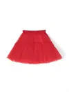 Monnalisa Flared Tulle Skirt In Red