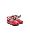 Monnalisa Bow-detail Patent Leather Ballet Flats In Red