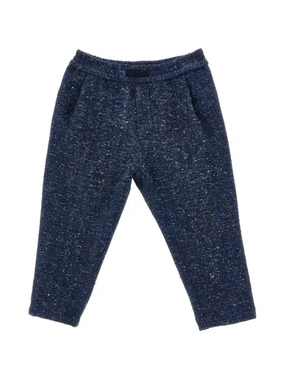 Monnalisa Babies' Flecked Elasticated-waist Tracksuit Bottoms In Blue