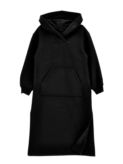 Monnalisa Kids'   Fleece Dress With Slit In Black