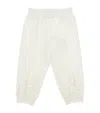 Monnalisa Fleece Joggers With Trim In White