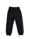 Monnalisa Fleece Joggers In Black