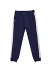 Monnalisa Fleece Joggers In Blue + White