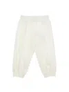 Monnalisa Fleece Joggers With Trim In Cream