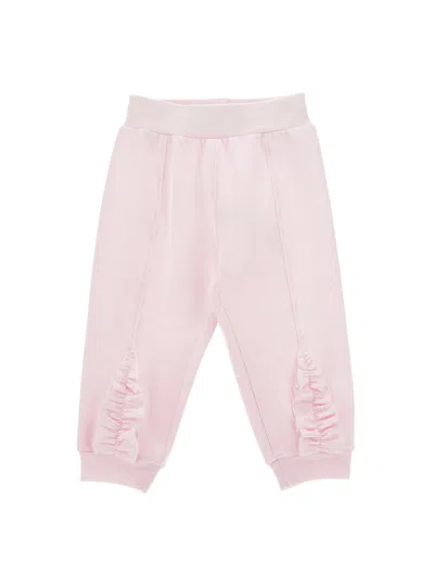 Monnalisa Kids'   Fleece Joggers With Trim In Rosa Fairy Tale