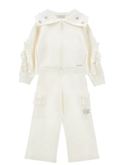 Monnalisa Kids'   Fleece Set In Cream
