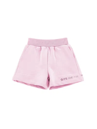 Monnalisa Kids'   Fleece Shorts In Rosa Fairy Tale