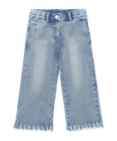 Monnalisa Fleece Sweatshirt Jeans In Blue