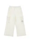 Monnalisa Fleece Trousers With Ruffles In Cream